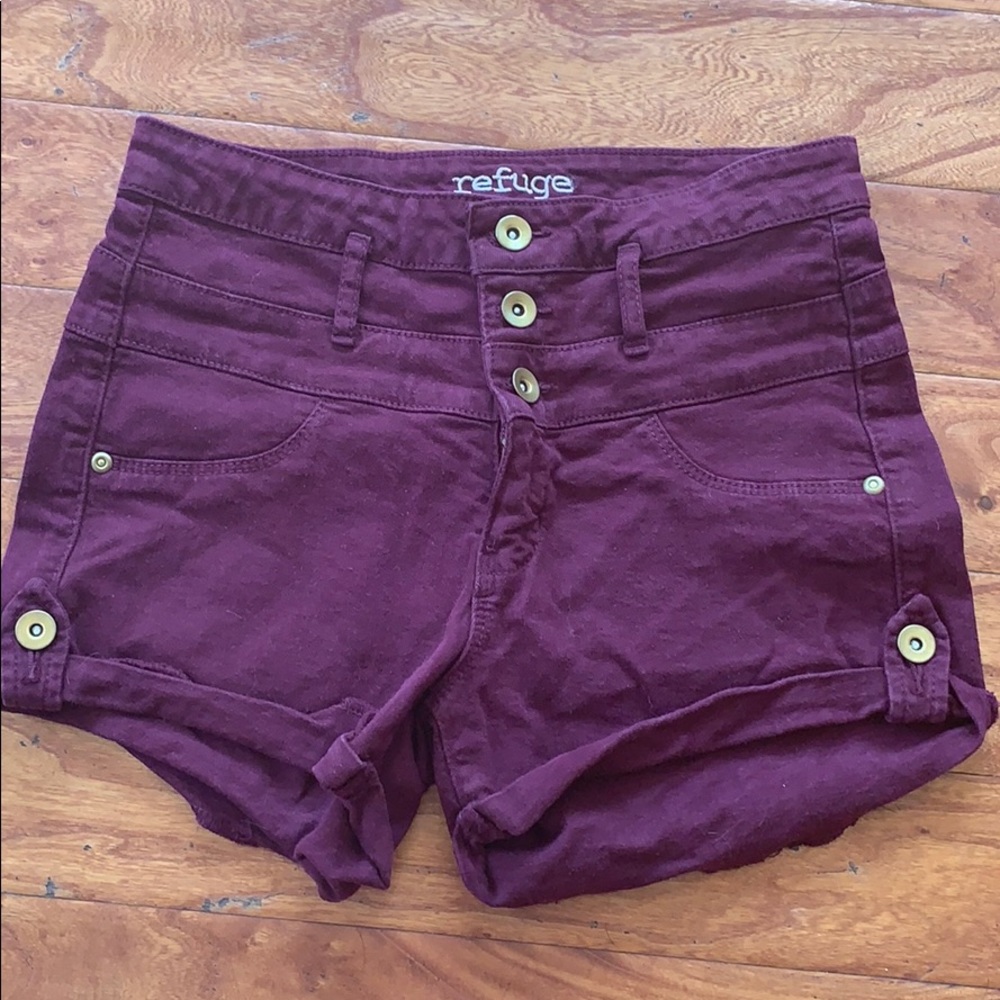 Purple/Maroon high waisted shorts